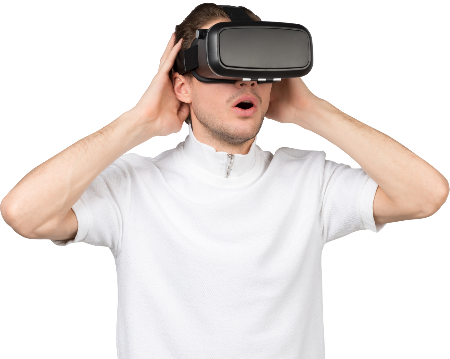 Man Wearing VR Glasses